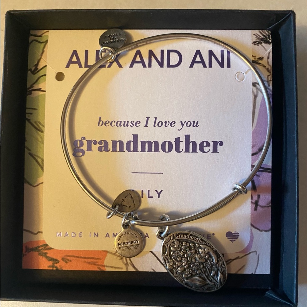 Alex and Ani Silver Floral Grandmother Bangle